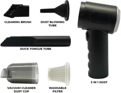 Portable Car Vacuum Cleaner with Blower | USB Rechargeable Wireless Handheld Car Vacuum Cleaner Traveling,Portable,Rechargeable (3in1vaccum)