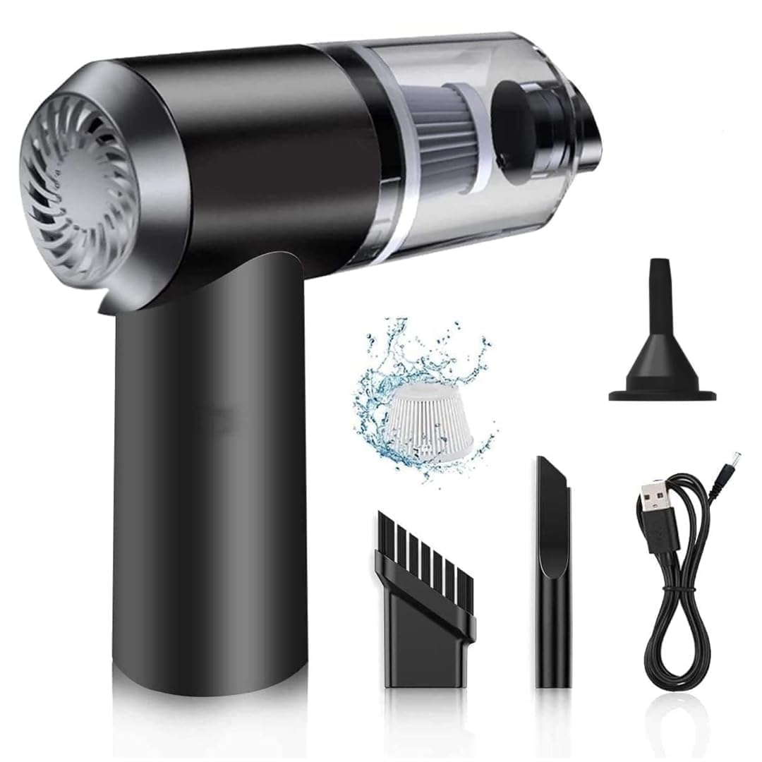 Portable Car Vacuum Cleaner with Blower | USB Rechargeable Wireless Handheld Car Vacuum Cleaner Traveling,Portable,Rechargeable (3in1vaccum)